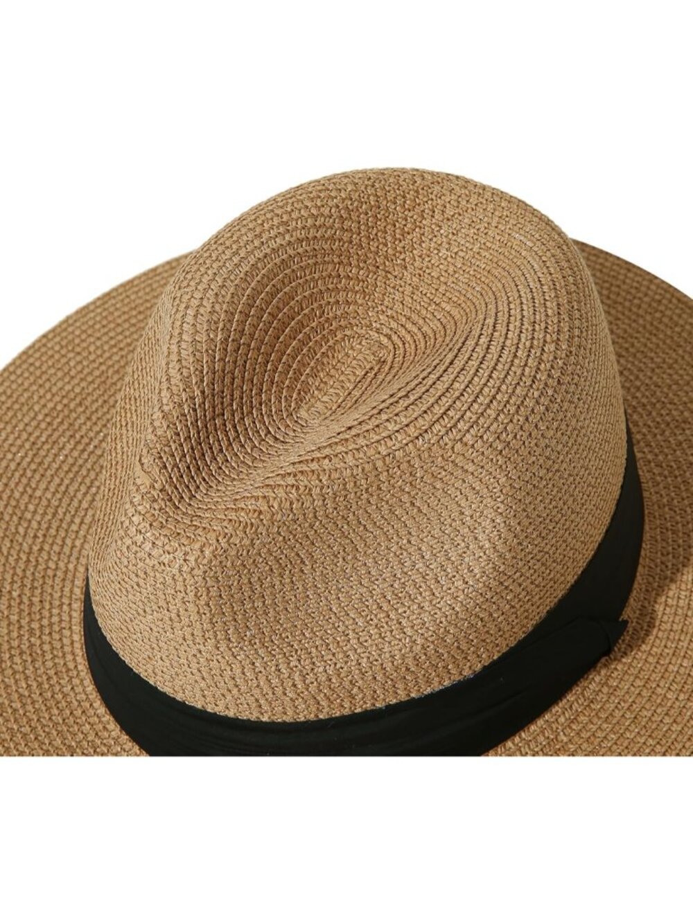 Women Wide Brim Straw Panama Roll up Hat Fedora Beach Sun Hat + - Picture 4 of 4